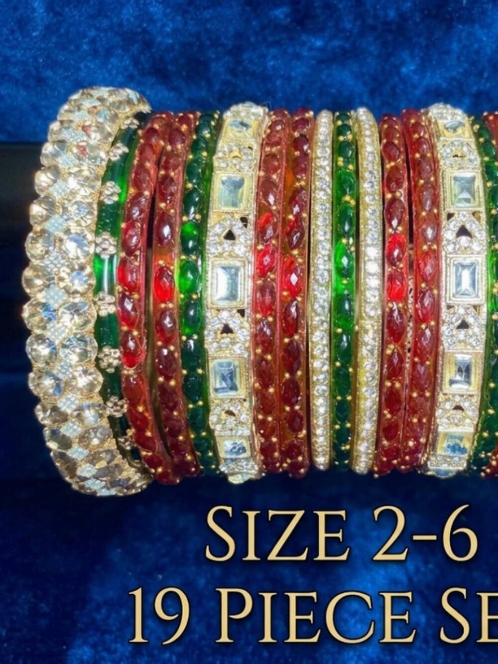 Traditional Elegant Rhinestone Bangle Set for Women – Glass & Gold-Tone Churi Br